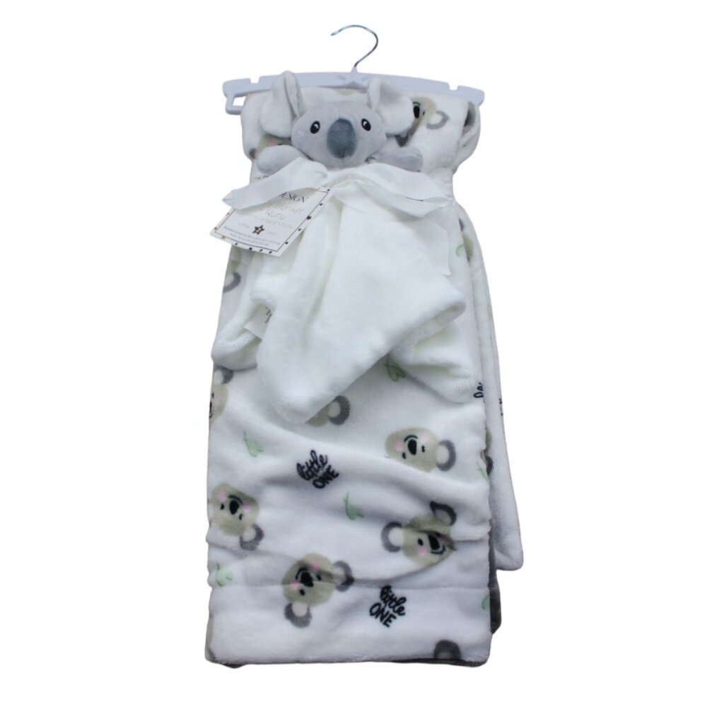 mDesign Koala Bear Security Blanket Lovey Set Little One White Plush Soft NWT
